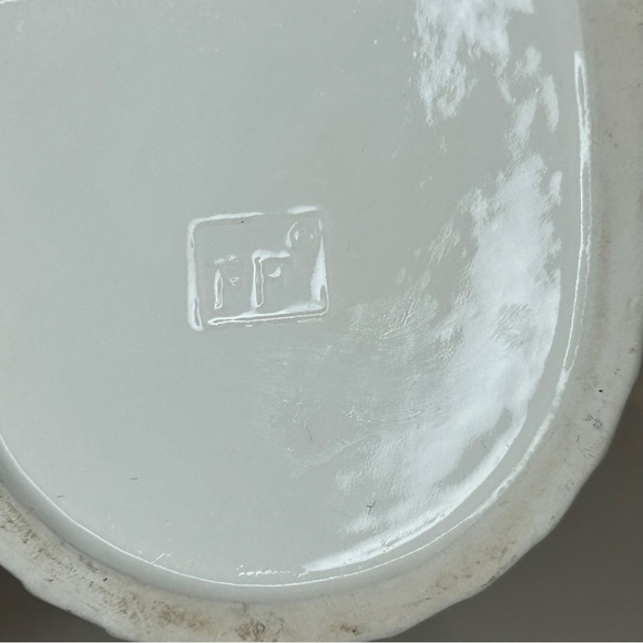 Very Rare Fitz & Floyd All White Pottery Birds Vase - Picture 8 of 10